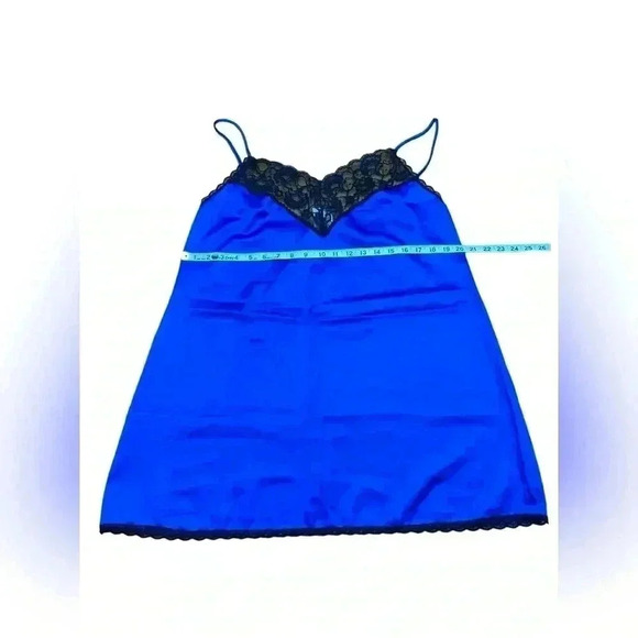 NWOT, AVON Fashions, Lace-Trimmed Silky Negligee, Large, Blue - Picture 11 of 14